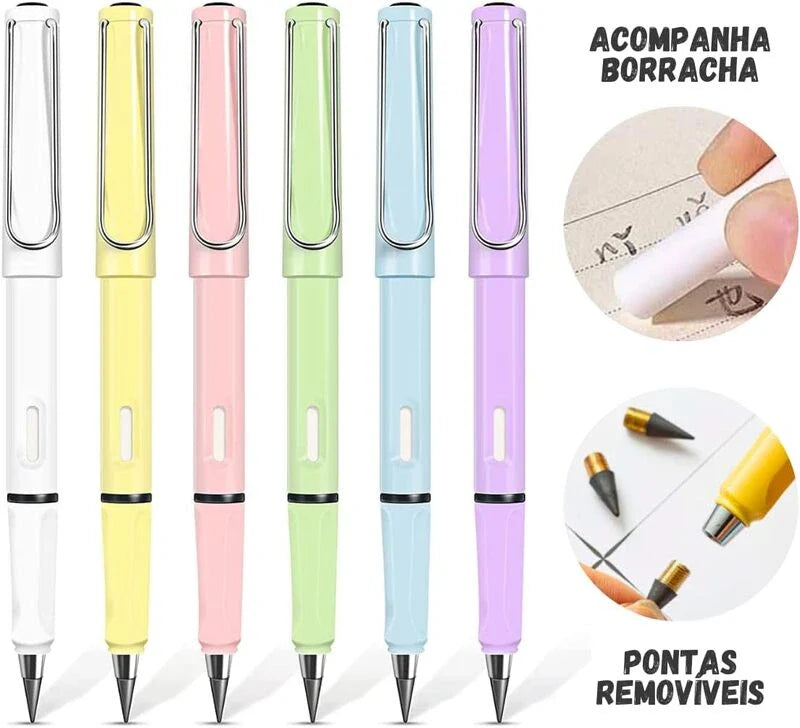 Kit Lápis Infinito - Equivale a 100 Lápis Tradicionais | Nunca Mais Compre Lápis!